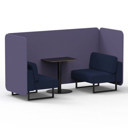 Brixworth 2 Seater Bench Booth With Black Legs And Black Table With Black Leg In Synergy Fabric Order Panels And Alike Sofa