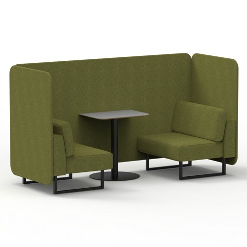Brixworth 2 Seater Bench Booth With Black Legs And Grey Table With Black Leg In Rivet Fabric Olive Panels And Sofa Brixworth 2 Seater Bench Booth With Black Legs And Grey Table With Black Leg In Rivet Fabric Olive Panels And Sofa