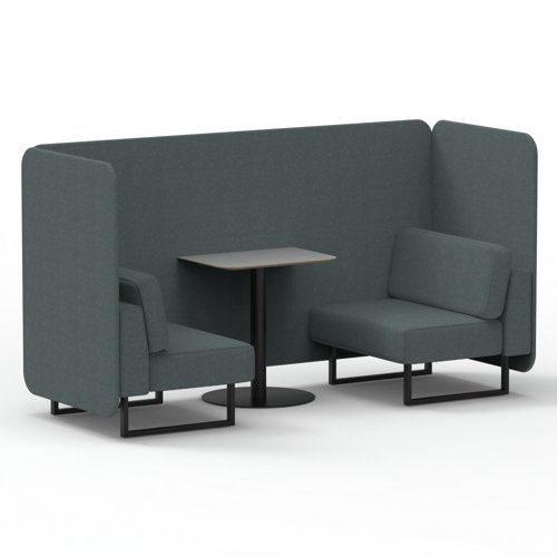 Brixworth 2 Seater Bench Booth With Black Legs And Grey Table With Black Leg In Main Line Flax Fabric Westminster Panels And Sofa