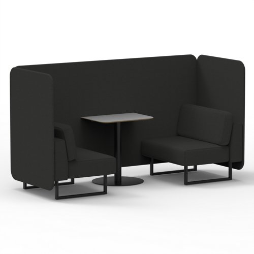 Brixworth 2 Seater Bench Booth With Black Legs And Grey Table With Black Leg In Synergy Fabric Mix Panels And Sofa Brixworth 2 Seater Bench Booth With Black Legs And Grey Table With Black Leg In Synergy Fabric Mix Panels And Sofa