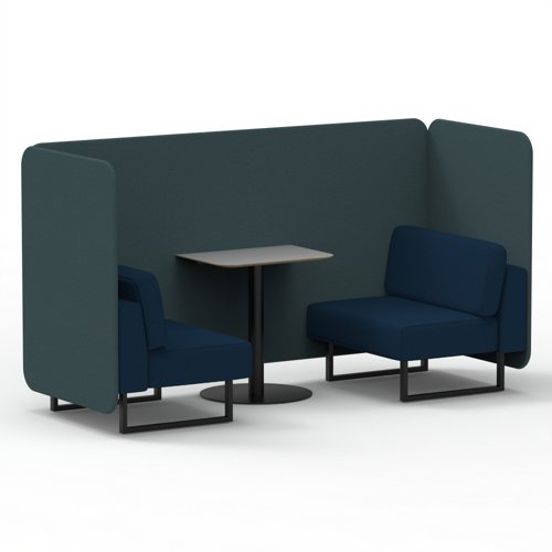 Brixworth 2 Seater Bench Booth With Black Legs And Grey Table With Black Leg In X2 Fabric Polygon Panels And Calculus Sofa Brixworth 2 Seater Bench Booth With Black Legs And Grey Table With Black Leg In X2 Fabric Polygon Panels And Calculus Sofa