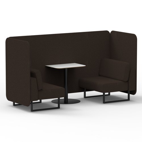 Brixworth 2 Seater Bench Booth With Black Legs And White Table With Black Leg In Synergy Fabric Wed Panels And Sofa