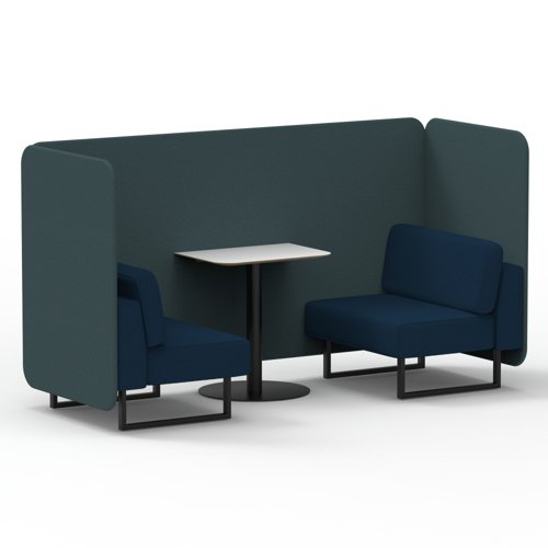 Brixworth 2 Seater Bench Booth With Black Legs And White Table With Black Leg In X2 Fabric Polygon Panels And Calculus Sofa Brixworth 2 Seater Bench Booth With Black Legs And White Table With Black Leg In X2 Fabric Polygon Panels And Calculus Sofa