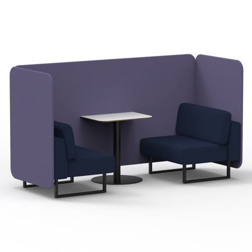 Brixworth 2 Seater Bench Booth With Black Legs And White Table With Black Leg In Synergy Fabric Order Panels And Alike Sofa