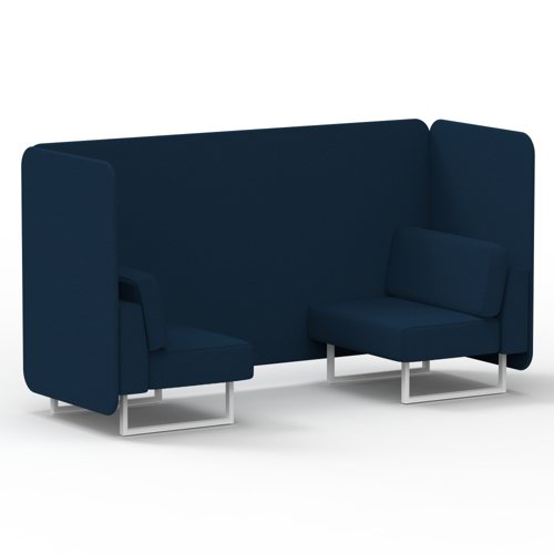 Brixworth 2 Seater Bench Booth With White Legs In X2 Fabric Calculus Panels And Sofa