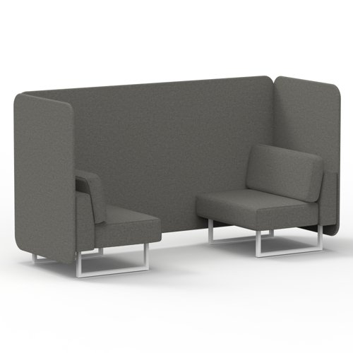Brixworth 2 Seater Bench Booth With White Legs In X2 Fabric Number Panels And Sofa