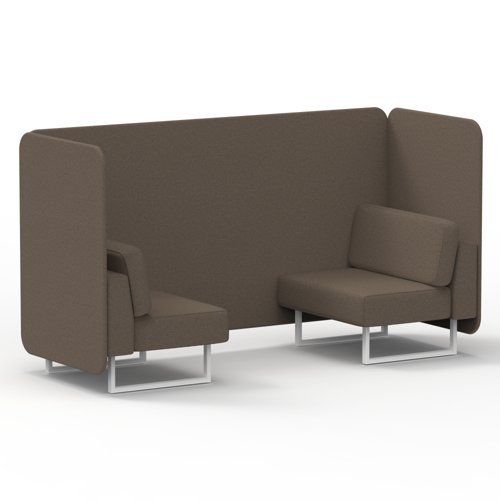 Brixworth 2 Seater Bench Booth With White Legs In X2 Fabric - Theory Panels And Sofa