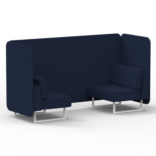 Brixworth 2 Seater Bench Booth With White Legs In Synergy Fabric Alike Panels And Sofa
