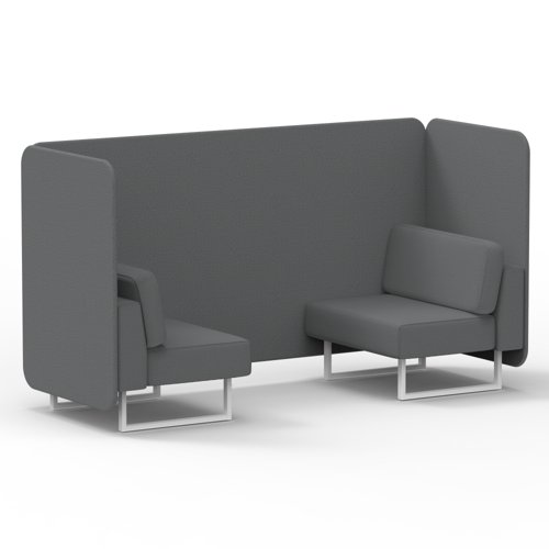 Brixworth 2 Seater Bench Booth With White Legs In Synergy Fabric Partner Panels And Sofa