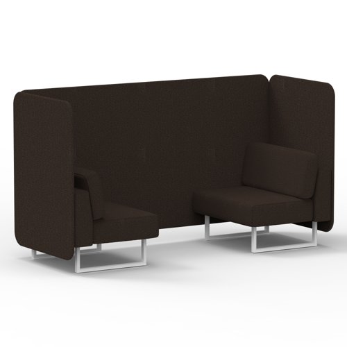 Brixworth 2 Seater Bench Booth With White Legs In Synergy Fabric Wed Panels And Sofa