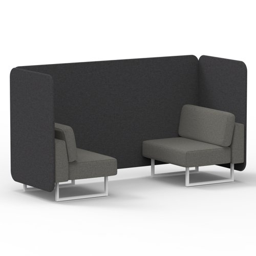 Brixworth 2 Seater Bench Booth With White Legs In X2 Fabric Arithmetic Panels And Number Sofa