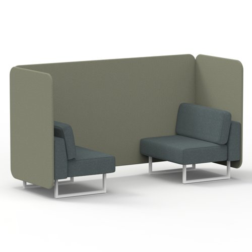 Brixworth 2 Seater Bench Booth With White Legs In Main Line Flax Fabric Newbury Panels And Westminster Sofa