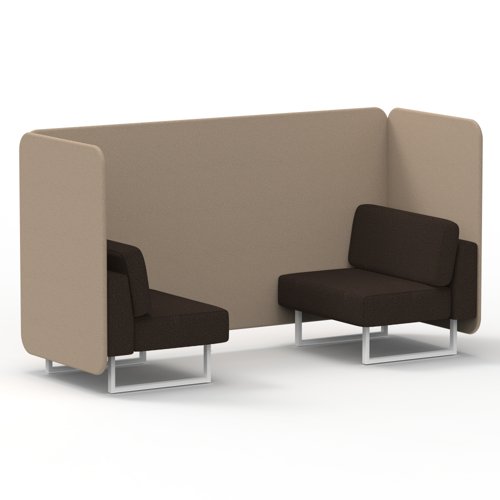 Brixworth 2 Seater Bench Booth With White Legs In Synergy Fabric Affix Panels And Wed Sofa