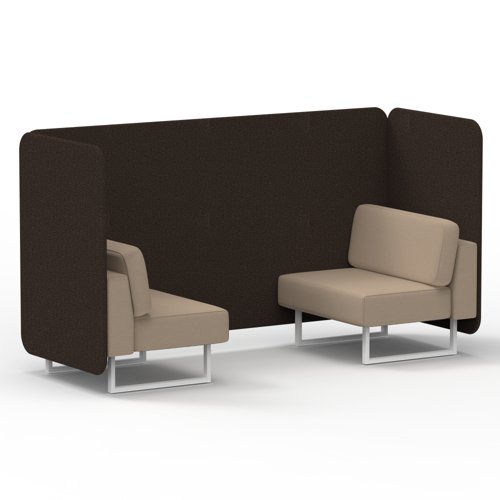 Brixworth 2 Seater Bench Booth With White Legs In Synergy Fabric Wed Panels And Affix Sofa