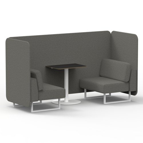 Brixworth 2 Seater Bench Booth With White Legs And Black Table With White Leg In X2 Fabric Number Panels And Sofa Brixworth 2 Seater Bench Booth With White Legs And Black Table With White Leg In X2 Fabric Number Panels And Sofa