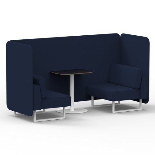 Brixworth 2 Seater Bench Booth With White Legs And Black Table With White Leg In Synergy Fabric Alike Panels And Sofa Brixworth 2 Seater Bench Booth With White Legs And Black Table With White Leg In Synergy Fabric Alike Panels And Sofa
