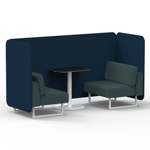 Brixworth 2 Seater Bench Booth With White Legs And Black Table With White Leg In X2 Fabric Calculus Panels And Polygon Sofa Brixworth 2 Seater Bench Booth With White Legs And Black Table With White Leg In X2 Fabric Calculus Panels And Polygon Sofa