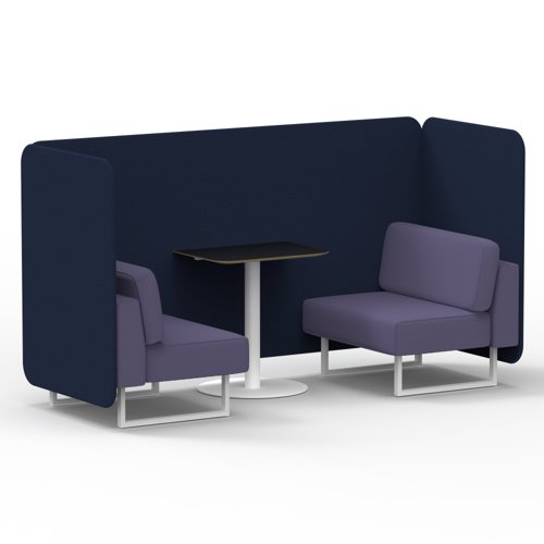 Brixworth 2 Seater Bench Booth With White Legs And Black Table With White Leg In Synergy Fabric Alike Panels And Order Sofa