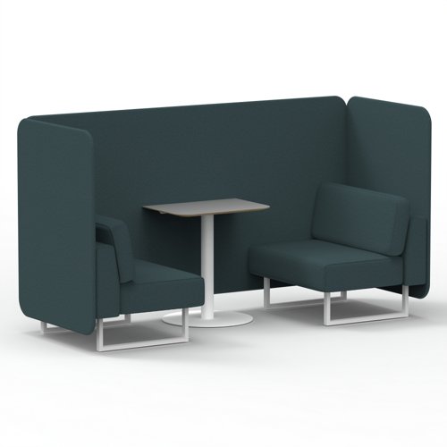 Brixworth 2 Seater Bench Booth With White Legs And Grey Table With White Leg In X2 Fabric Polygon Panels And Sofa Brixworth 2 Seater Bench Booth With White Legs And Grey Table With White Leg In X2 Fabric Polygon Panels And Sofa