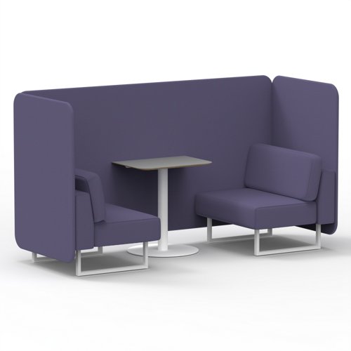 Brixworth 2 Seater Bench Booth With White Legs And Grey Table With White Leg In Synergy Fabric Order Panels And Sofa