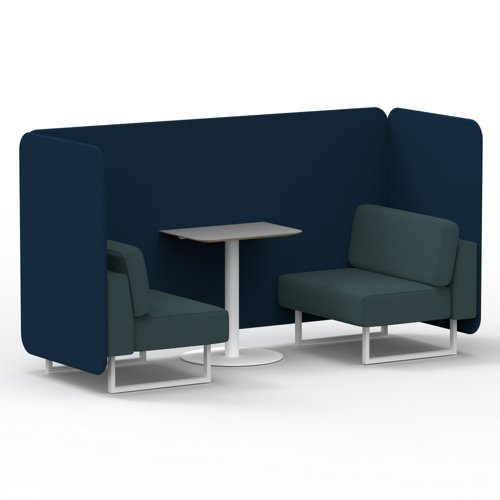 Brixworth 2 Seater Bench Booth With White Legs And Grey Table With White Leg In X2 Fabric Calculus Panels And Polygon Sofa Brixworth 2 Seater Bench Booth With White Legs And Grey Table With White Leg In X2 Fabric Calculus Panels And Polygon Sofa