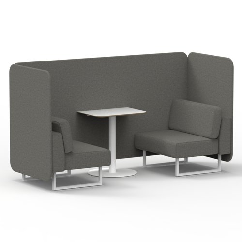 Brixworth 2 Seater Bench Booth With White Legs And White Table With White Leg In X2 Fabric Number Panels And Sofa