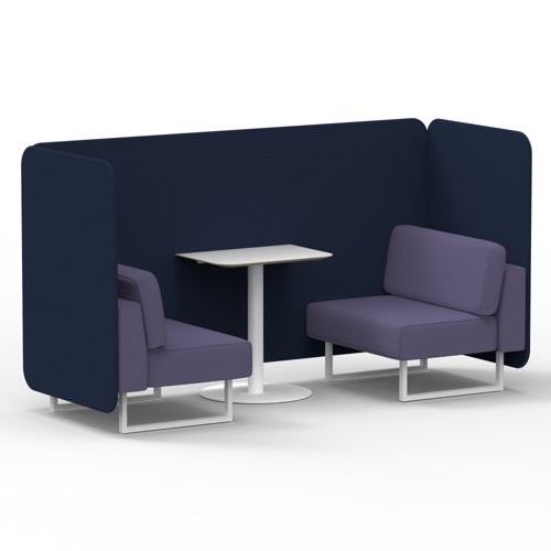 Brixworth 2 Seater Bench Booth With White Legs And White Table With White Leg In Synergy Fabric Alike Panels And Order Sofa