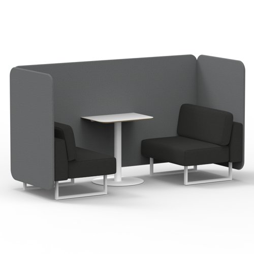 Brixworth 2 Seater Bench Booth With White Legs And White Table With White Leg In Synergy Fabric Partner Panels And Mix Sofa Brixworth 2 Seater Bench Booth With White Legs And White Table With White Leg In Synergy Fabric Partner Panels And Mix Sofa