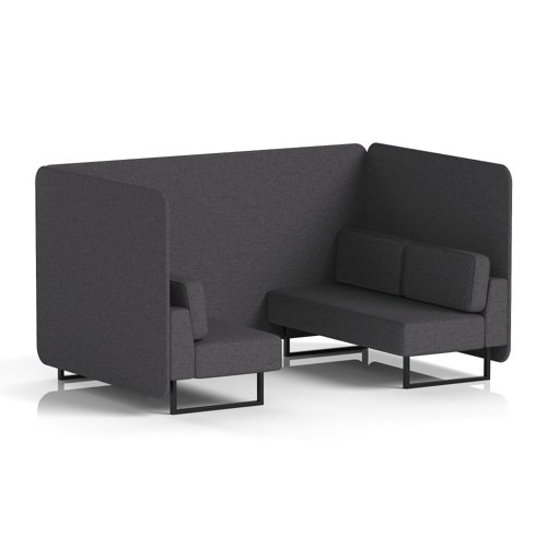 Brixworth 4 Seater Bench Booth With Black Legs In X2 Fabric - Arithmetic Panels And Sofa