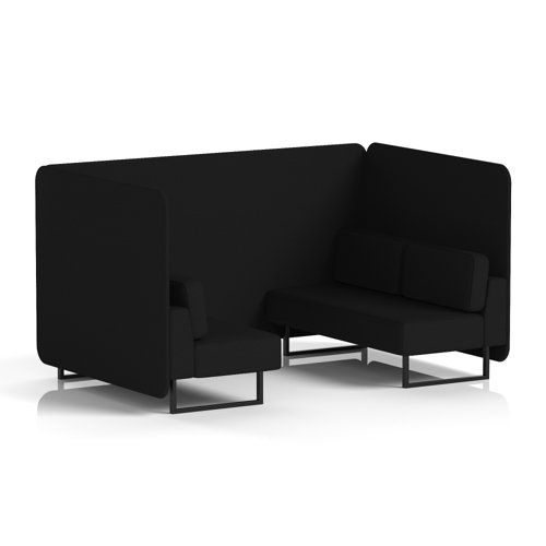 Brixworth 4 Seater Bench Booth With Black Legs In X2 Fabric - Diameter Panels And Sofa