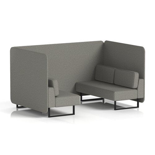 Brixworth 4 Seater Bench Booth With Black Legs In X2 Fabric - Number Panels And Sofa
