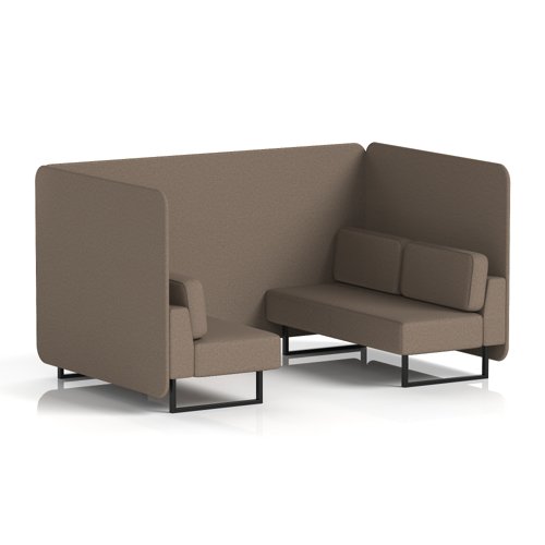 Brixworth 4 Seater Bench Booth With Black Legs In X2 Fabric - Theory Panels And Sofa