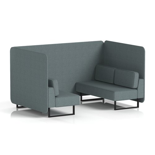 Brixworth 4 Seater Bench Booth With Black Legs In Main Line Flax Fabric - Westminster Panels And Sofa