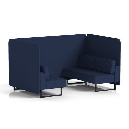 Brixworth 4 Seater Bench Booth With Black Legs In Synergy Fabric - Alike Panels And Sofa