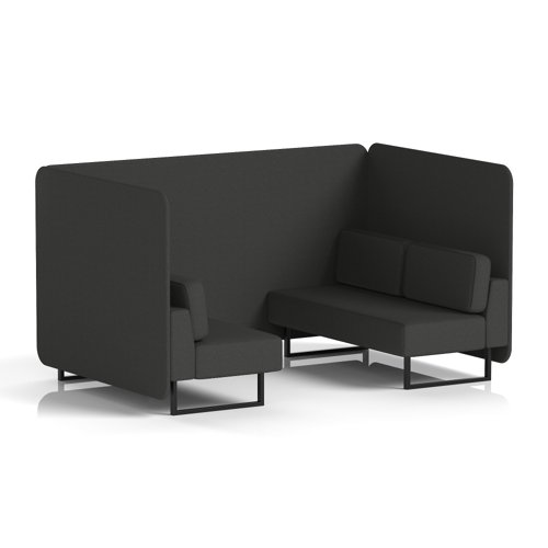 Brixworth 4 Seater Bench Booth With Black Legs In Synergy Fabric - Mix Panels And Sofa