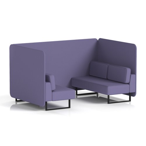 Brixworth 4 Seater Bench Booth With Black Legs In Synergy Fabric - Order Panels And Sofa