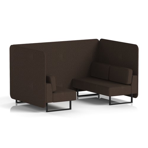 Brixworth 4 Seater Bench Booth With Black Legs In Synergy Fabric - Wed Panels And Sofa