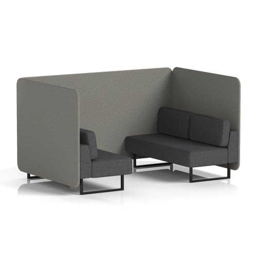 Brixworth 4 Seater Bench Booth With Black Legs In X2 Fabric - Number Panels And Arithmetic Sofa