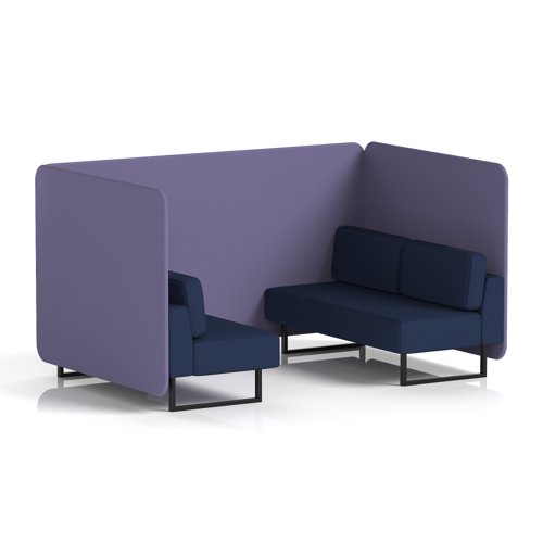 Brixworth 4 Seater Bench Booth With Black Legs In Synergy Fabric - Order Panels And Alike Sofa
