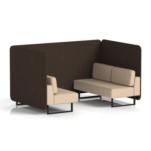 Brixworth 4 Seater Bench Booth With Black Legs In Synergy Fabric - Wed Panels And Affix Sofa