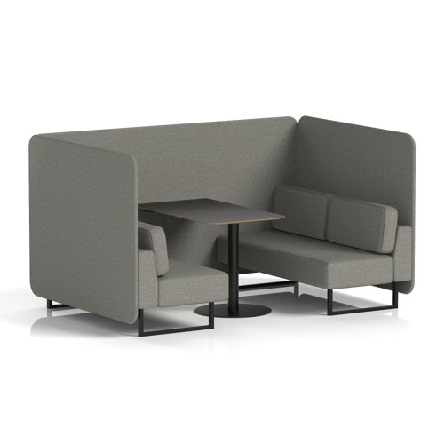 Brixworth 4 Seater Bench Booth With Black Legs And Black Table With Black Leg In X2 Fabric - Number Panels And Sofa