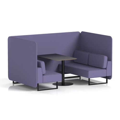 Brixworth 4 Seater Bench Booth With Black Legs And Black Table With Black Leg In Synergy Fabric - Order Panels And Sofa