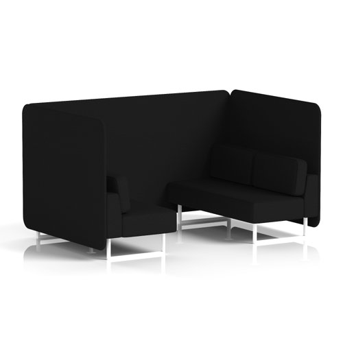 Brixworth 4 Seater Bench Booth With White Legs In X2 Fabric - Diameter Panels And Sofa