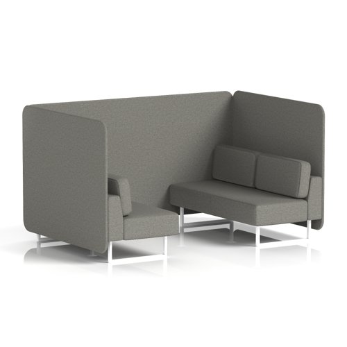 Brixworth 4 Seater Bench Booth With White Legs In X2 Fabric - Number Panels And Sofa