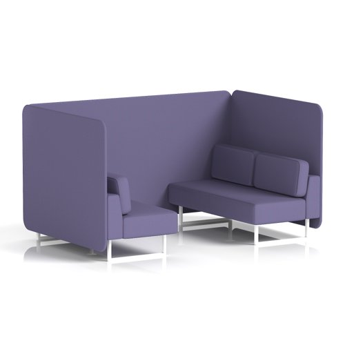 Brixworth 4 Seater Bench Booth With White Legs In Synergy Fabric - Order Panels And Sofa