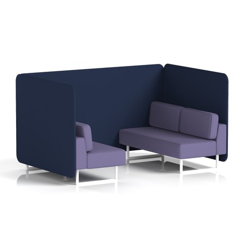 Brixworth 4 Seater Bench Booth With White Legs In Synergy Fabric - Alike Panels And Order Sofa