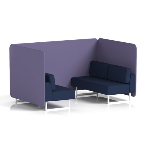 Brixworth 4 Seater Bench Booth With White Legs In Synergy Fabric - Order Panels And Alike Sofa