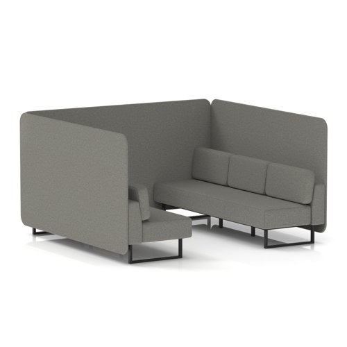 Brixworth 6 Seater Bench Booth With Black Legs In X2 Fabric - Number Panels And Sofa