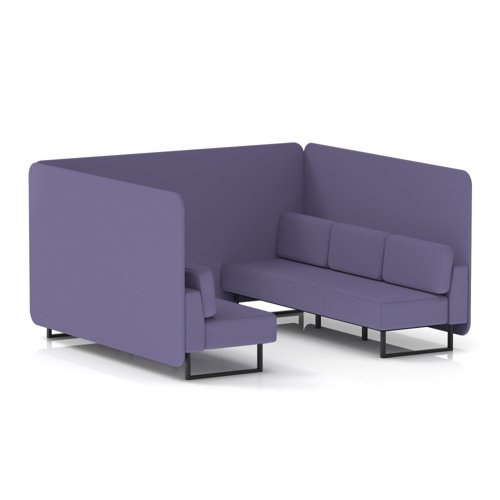 Brixworth 6 Seater Bench Booth With Black Legs In Synergy Fabric - Order Panels And Sofa