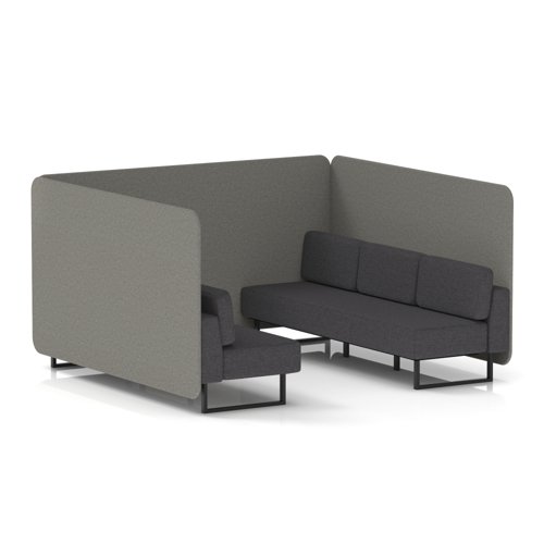 Brixworth 6 Seater Bench Booth With Black Legs In X2 Fabric - Number Panels And Arithmetic Sofa